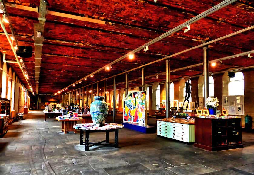 The former Salts Mill is now a unique shopping environment.