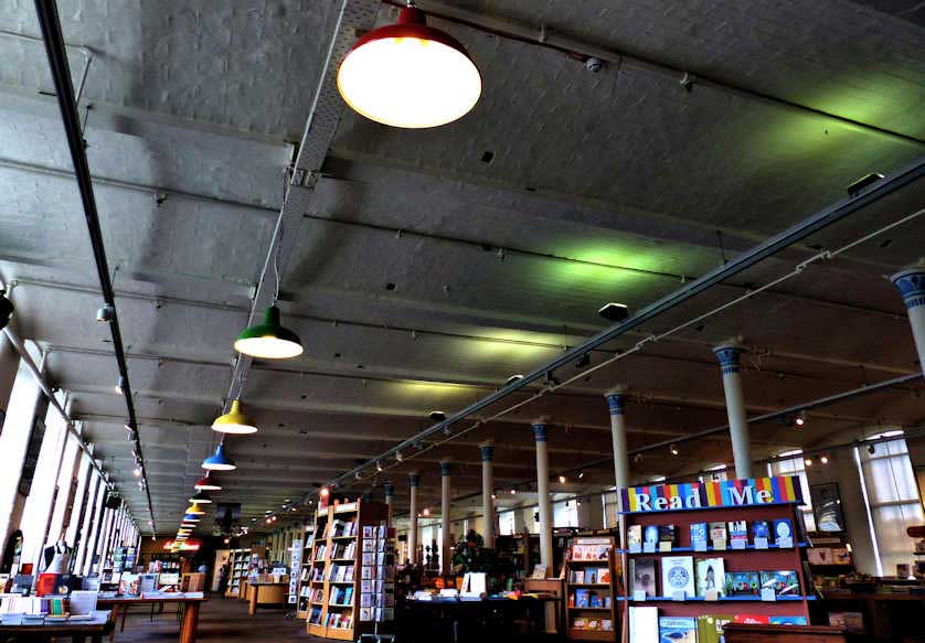 A big bookstore is just one of many retail outlets in Salts Mill.