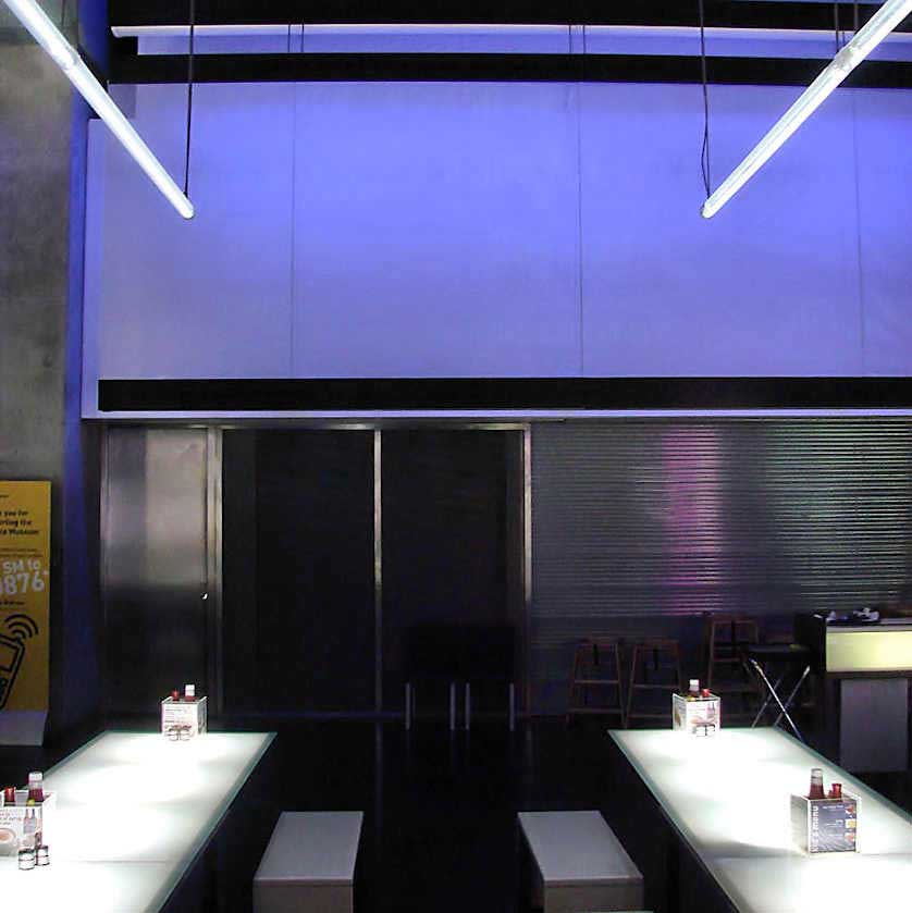 One of the cafes at the Science Museum looks more like a laboratory.