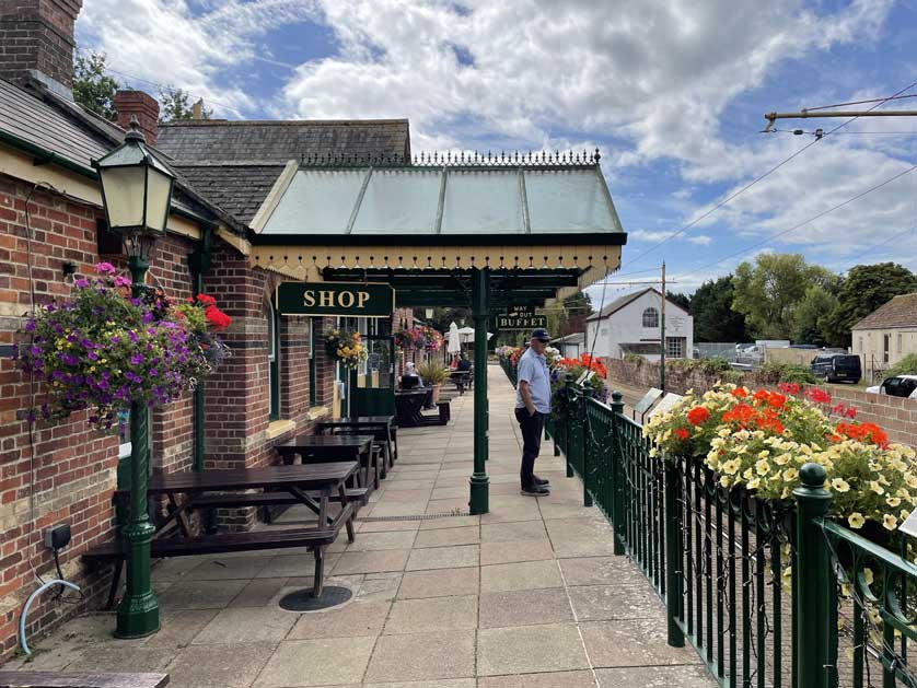 The platform of Colyton Station in August.