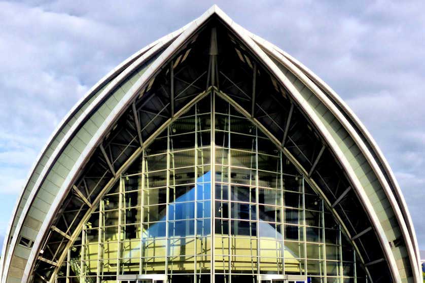 Entrance to the Armadillo, an auditorium, part of the Scottish Event Campus in Glasgow.