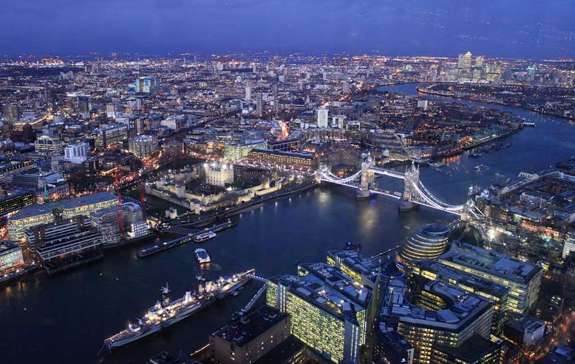 The View from The Shard, River Thames, London, UK