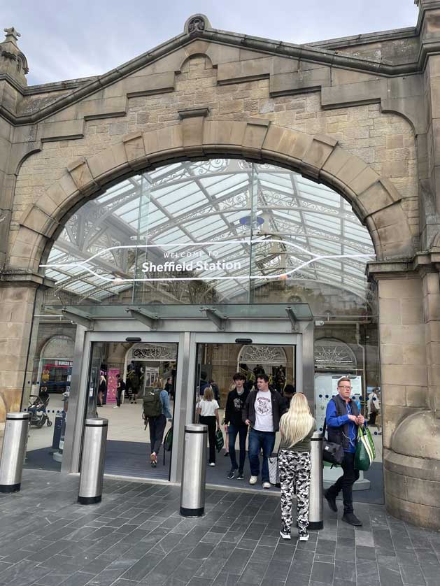 Main entrance to Sheffield Station.