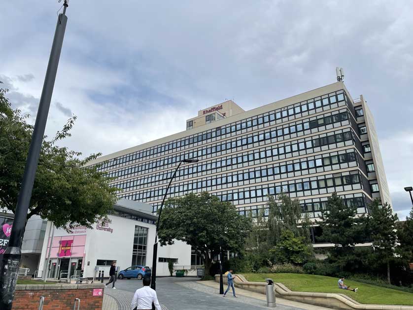 Sheffield Hallam University is close to the station.