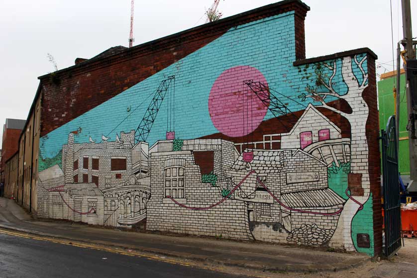 Mural in Sheffield near the Kelham Island Museum.