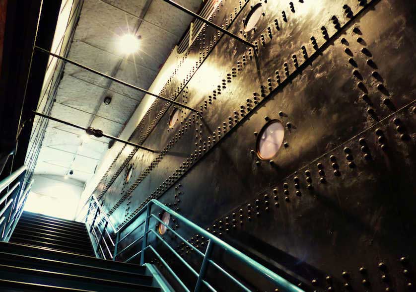 Mock-up of the Titanic at the Merseyside Maritime Museum in Liverpool.