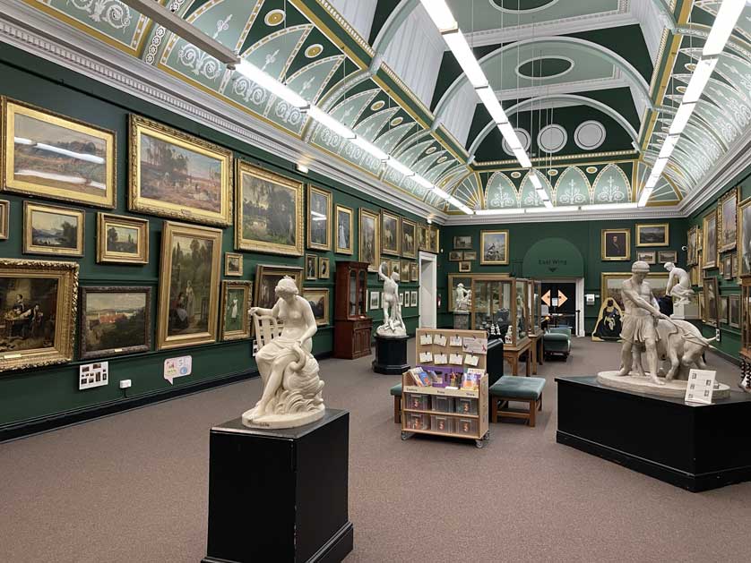 The stunning Victorian Gallery with paintings and sculpture on display.