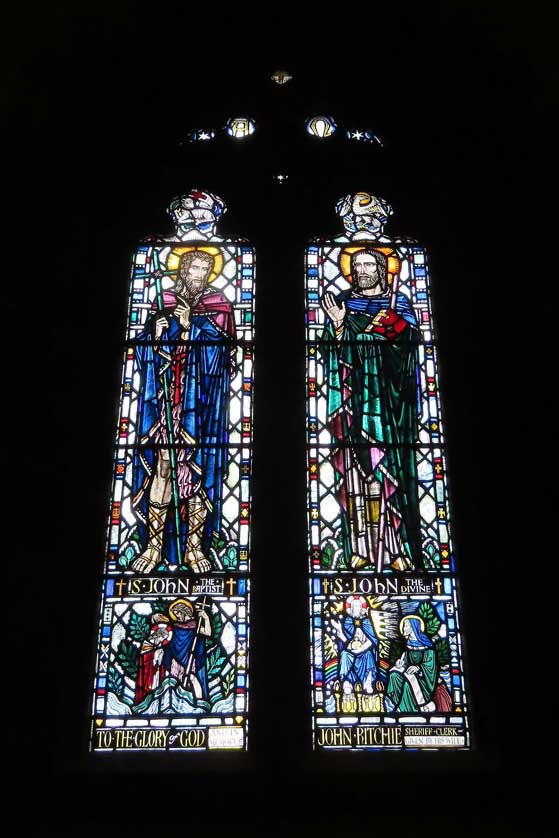 Stained glass in St John's Kirk.