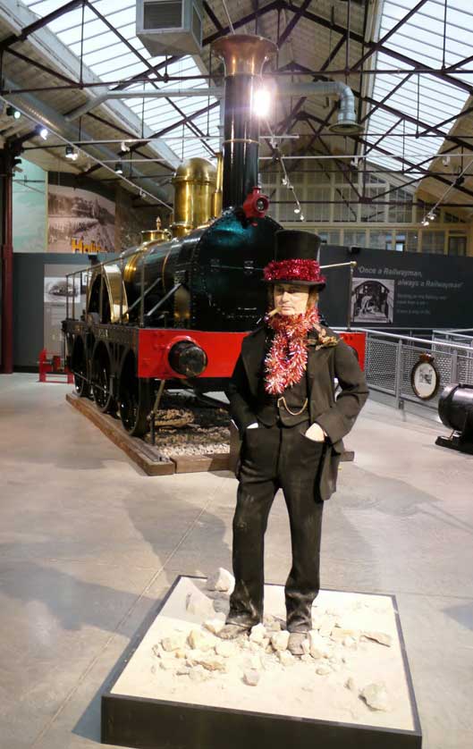 Isambard Kingdom Brunel (1806-1859) with trademark hat and cigar.
