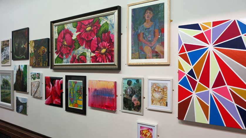 Exhibition of paintings by local artists.