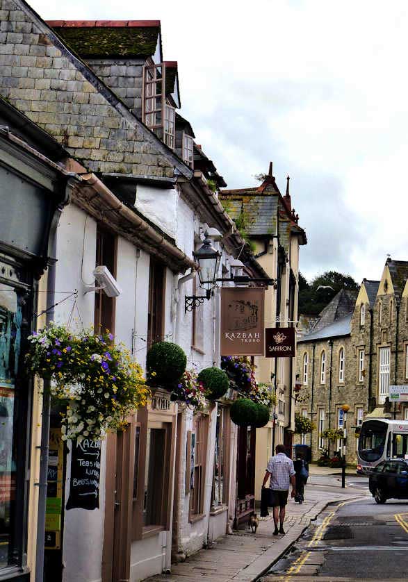 Truro street, Cornwall, UK.