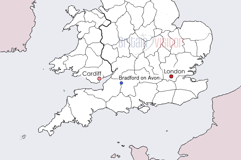 Bradford-on-Avon Map, UK.