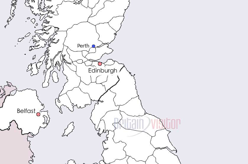 Map of Perth, Scotland.
