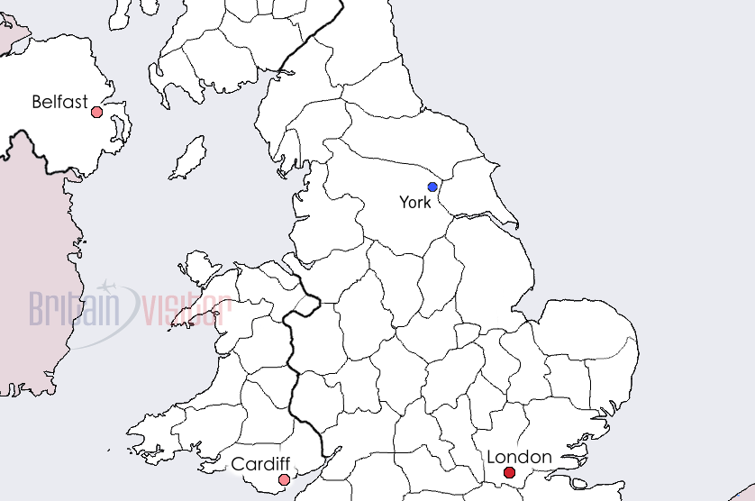York map, northern England.