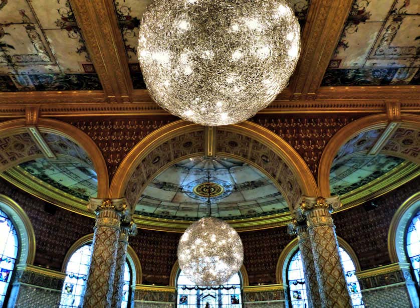 The ceiling of the original refreshments room.