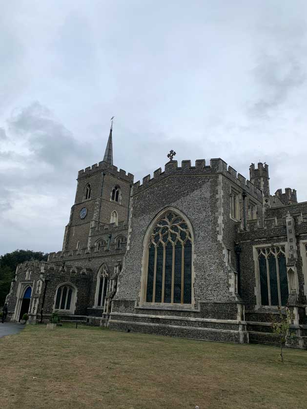 The impressive tower of St Mary's Church stands as a landmark in Ware.