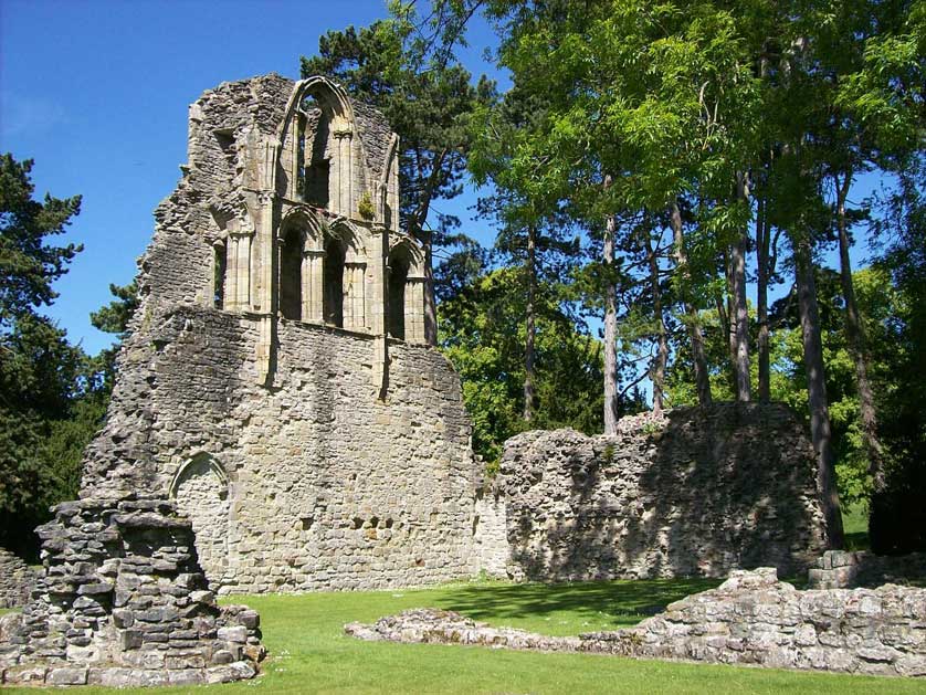 Remains of the North Transept at Wenlock Priory.