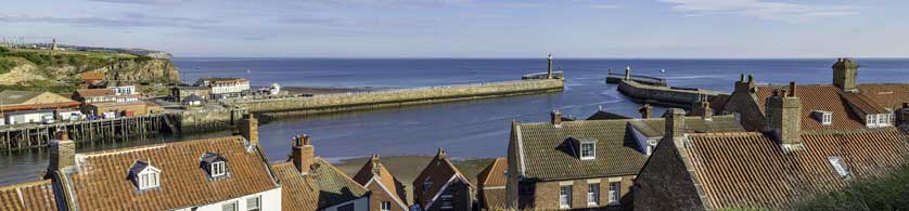 Whitby Piers, England.