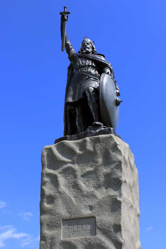 Statue of Alfred the Great, Winchester, Hampshire, UK.