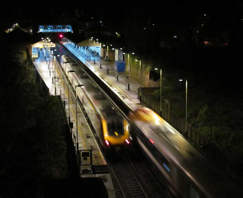 Train at Winchester Station.