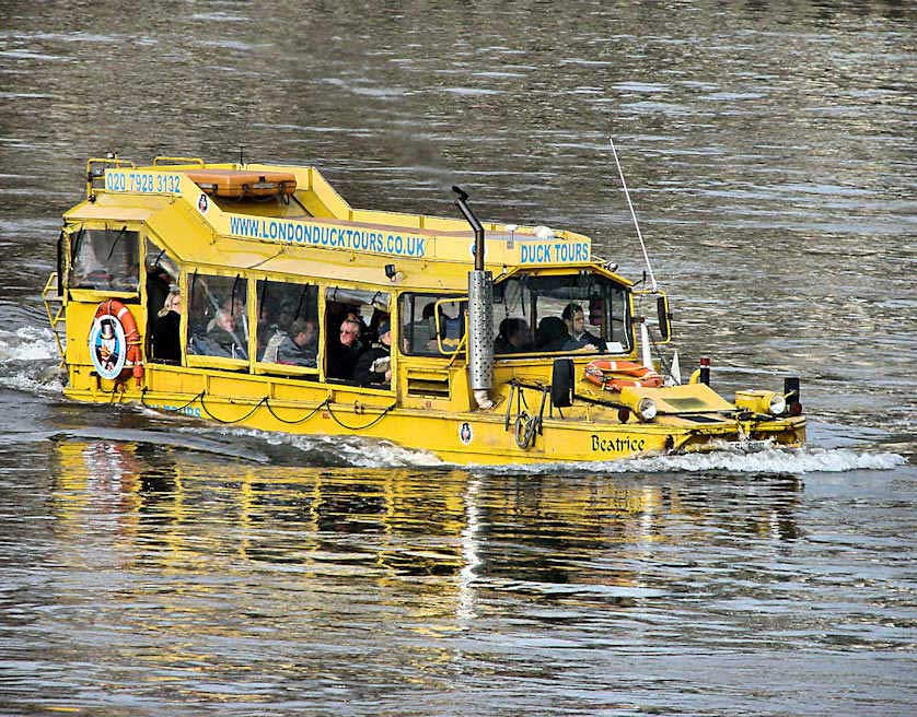 Amphibious Duck tours of Windsor, operate in the town and on the river.