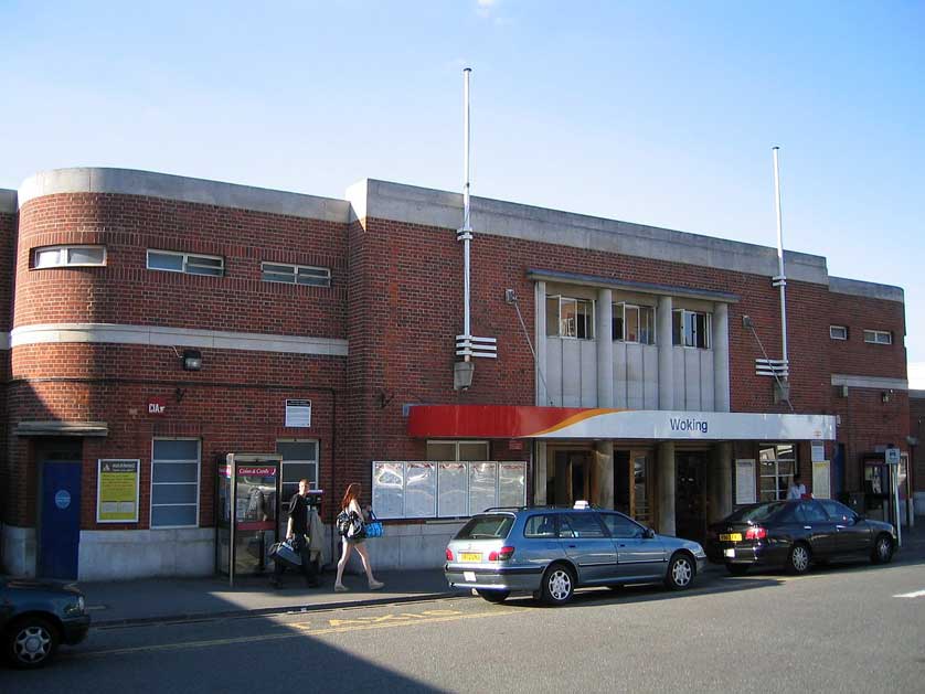 Woking Station has trains to London.