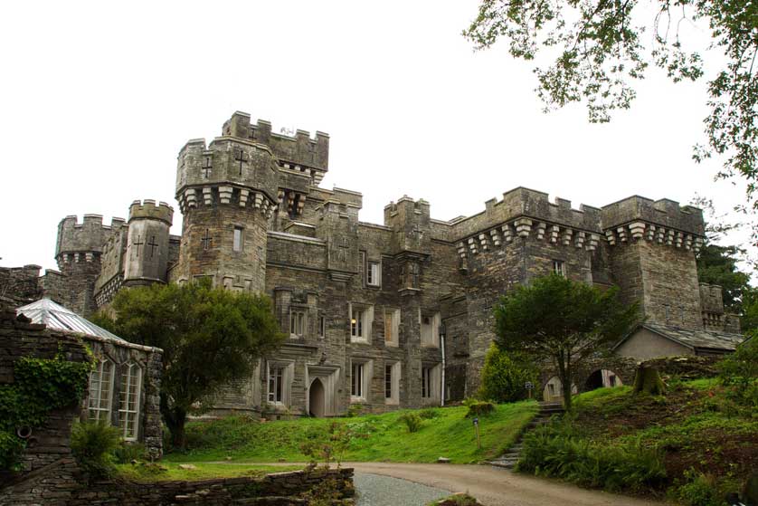 The castle stands close to Lake Windermere.