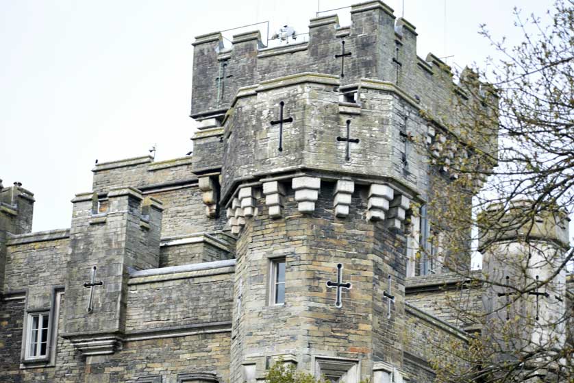 The castle stands close to Lake Windermere.