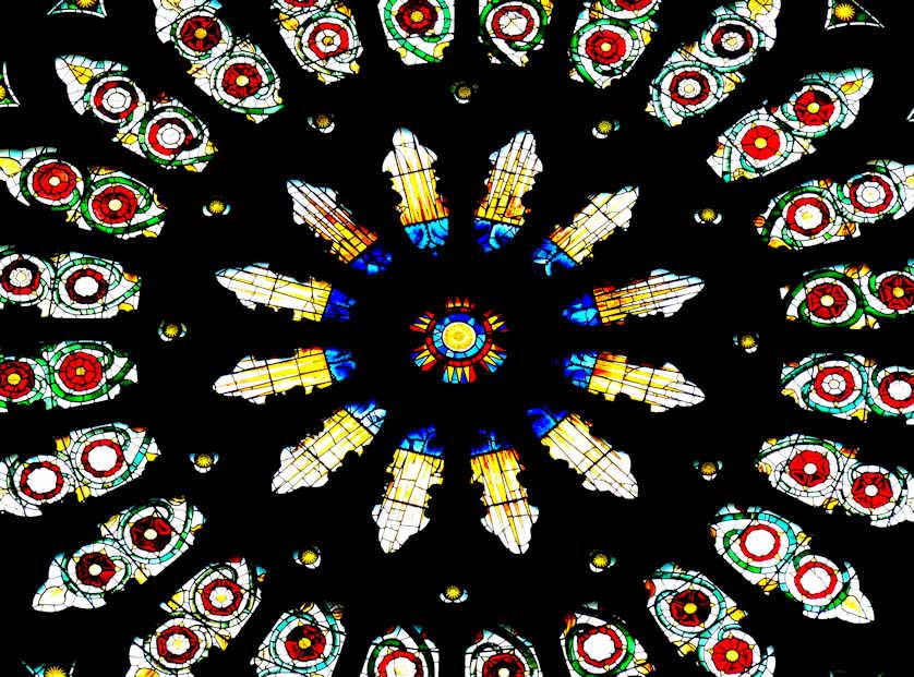 The Rose Window of York Minster dates to about 1500.