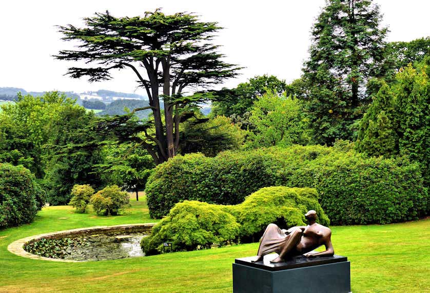 The park includes landscaped gardens as settings for art.