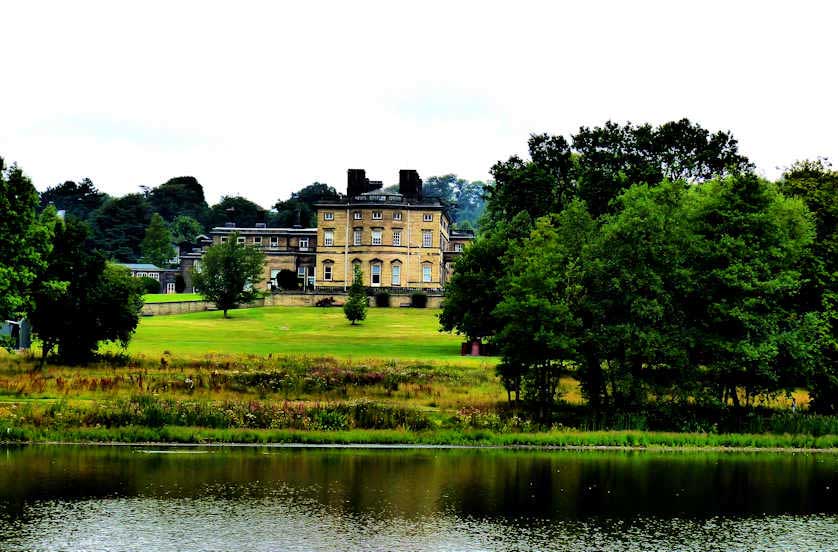 Bretton Hall viewed from across Bretton Lakes.